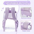 thumbnail image 7 of Clear Backpack for Women, Heavy Duty Transparent Waterproof PVC Backpack with Reinforced Strap & Large Capacity, for College Travel Workplace, Purple, 7 of 7