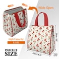 thumbnail image 3 of Pioneer Flower Floral Print Pattern Insulated Lunch Bag for Women & Adults,Large Portable Soft Cooler Lunch Bag,Thermal Food Storage Tote with Pearl Cotton,8.66L,8.75x5.75x9.5 Inch, 3 of 6