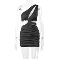 thumbnail image 3 of Sexy dress single shoulder diagonal collar hollow hip skirt, 3 of 6