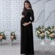 thumbnail image 1 of Vestido de maternidad para mujer, vestido maxi de encaje de manga larga para embarazadas Eccomum Negro/XXL, 1 of 7