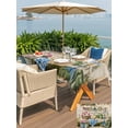 thumbnail image 4 of Outdoor Tablecloth with Umbrella Hole and Zipper, Spring Daisy Rectangle Table Cloth 52x70 Inch Waterproof Tablecloth, Flowers Farmhouse Leaves Floral Pots Country Retro Picnic Table Cover for Patio, 4 of 7