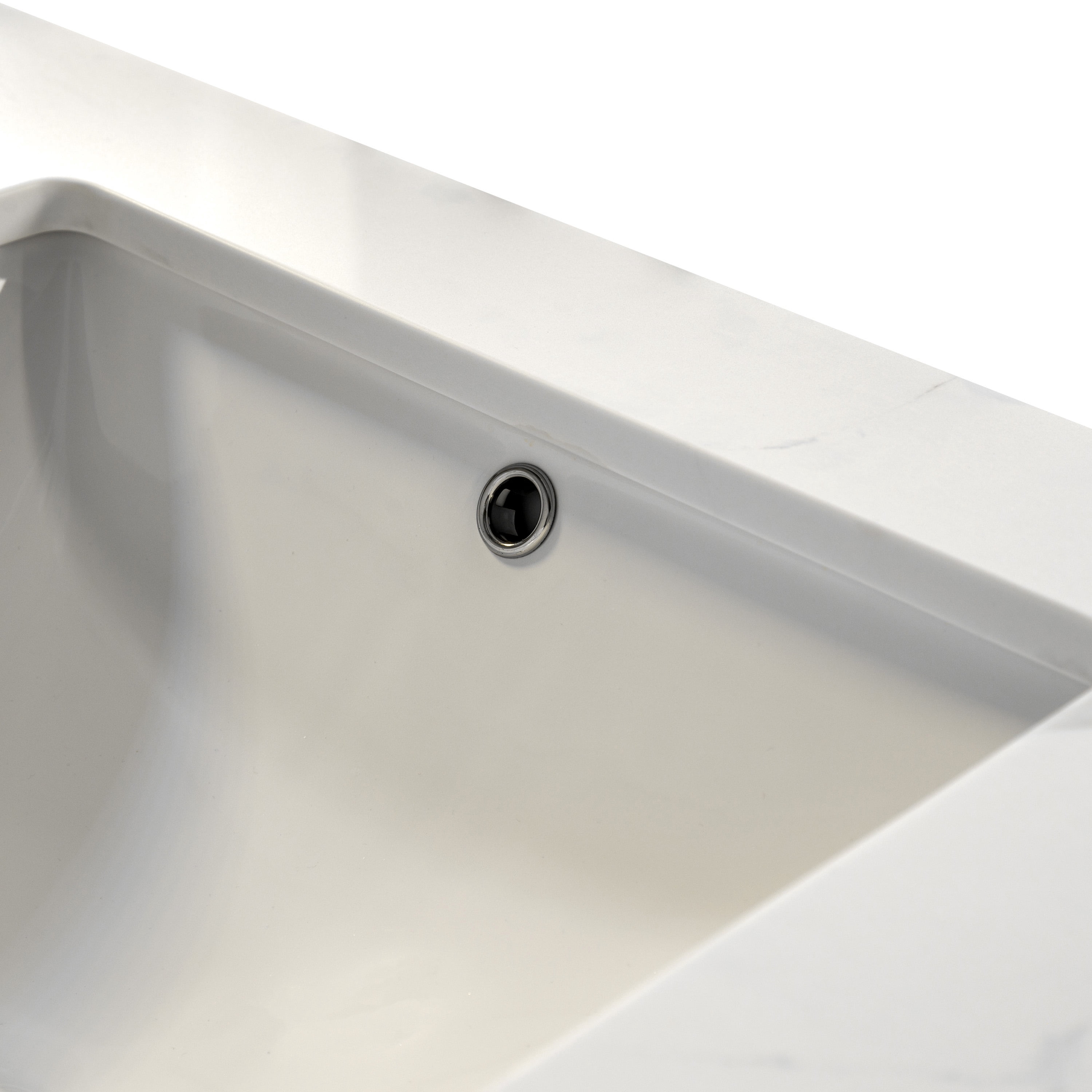 Design House Calesco Calacatta Quartz Bathroom Vanity Top with Sink and Backsplash with 4" Centerset, White/Taupe/Gray