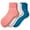 Guava/White/Turquoise, variant on Sierra Socks Women's Loose Fittings Combed Cotton Ankle Socks, Seamless Turn Cuff Socks for Women & Girls, 100% Cotton Socks, Great for Diabetics, 3 Pair Pack