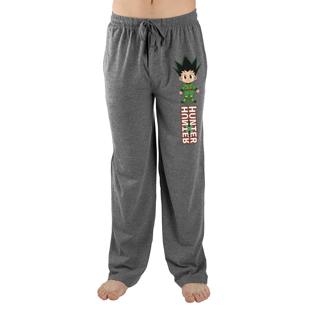 Mens Grey Hunter X Hunter Anime Cartoon Sleep Pajama PantsXS