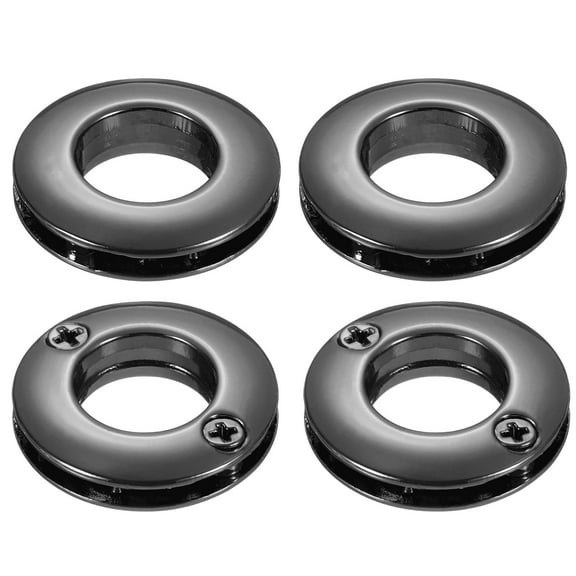 Uxcell Zinc Alloy Screw Eyelet Grommets, 1/2" Metal Rings for Curtain Bag Loop Handle Connector Accessories(Black)