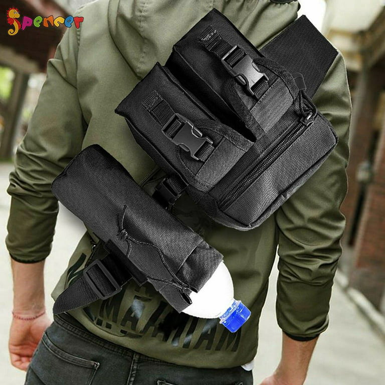 Spencer unisex Tactical Fanny Pack Military Waist Bag Utility Belt Waterproof with Water Bottle Holder for Hiking Camping Fishing Mud, adult Unisex