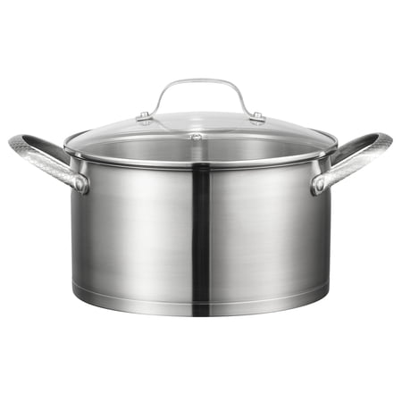 THE ROCK by Starfrit 034824-002-0000 6-Qt. Stainless Steel Stockpot with Lid
