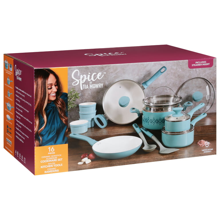 Spice by Tia Mowry Savory Saffron 16-Piece Cookware Set