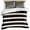 Black, variant on 3 Piece Yellow Striped Duvet Cover Set California King,Microfiber Comforter/Quilt Cover with Corner Ties and 2 Pillowcases,Modern Simple Monochrome Geometric White Soft Bedding with Zipper Closure