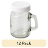 (12 pack) Mainstays Kitchen Storage Mini 4 OZ Glass Salt Pepper Shaker with Plastic Screw Lid