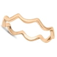 thumbnail image 4 of CHOOSE YOUR COLOR Rose Gold-Tone Wavy Wave Ring .925 Sterling Silver Band Jewelry Female Male Size 4, 4 of 4