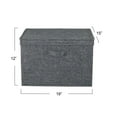 thumbnail image 2 of Household Essentials Wide Storage Box With Lid Box, 15”x15”x10”, Canvas Sides With Cardboard Reinforcement, Closet Storage Solution, Includes Handle for Easy Access, Graphite, 2 of 8