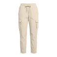 thumbnail image 4 of TtopsQueen Women Cargo Jogger Pants, Elastic Waist Drawstring Cropped Trousers with Multi Flap Cargo Pockets, Lightweight Outdoor Hiking Travel Bottoms Khaki,L, 4 of 6