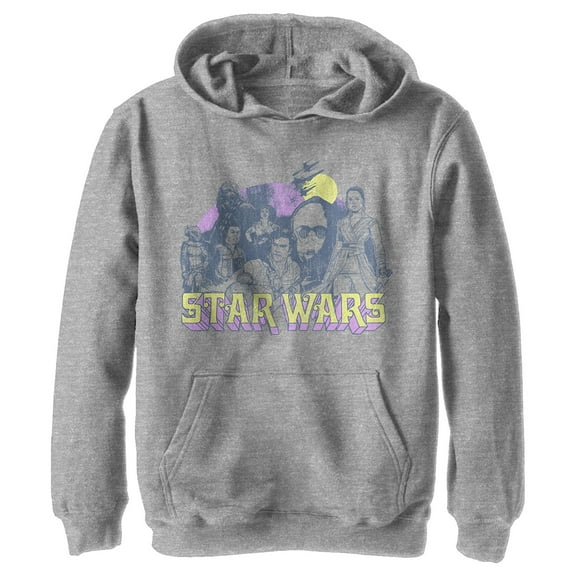 Boy's Star Wars: The Rise of Skywalker Vintage Collage Pull Over Hoodie Athletic Heather Small