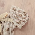 thumbnail image 4 of Newborn Infant Baby Girl Summer Clothes Vintage Floral Romper Square Neck Short Sleeve Bodysuit Jumpsuit, 4 of 6