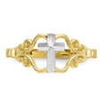 thumbnail image 5 of 10K Two-Tone Gold Ring Band Themed & Rhodium Polished Cross, 5 of 5