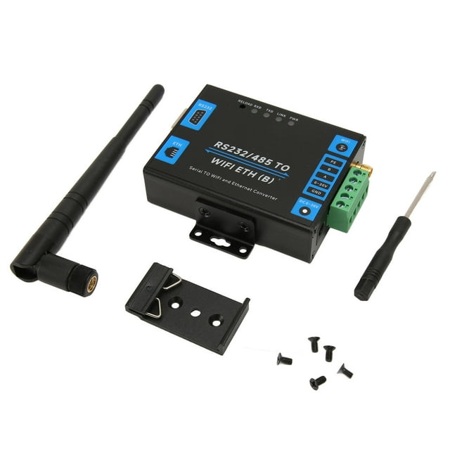 Adaptador RS232 RS485 Serial a Ethernet, transmisión transparente profesional, convertidor inalámbrico Serial a WiFi Ethernet