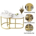 thumbnail image 6 of Nesting Coffee Table Set of 2 Modern Round Black Faux Marble Wood Table,Side Table Gold Metal Frame Oval End Table Small Space for Living Room,Bedroom,Studio Apartment Essential, 6 of 7