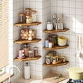 thumbnail image 4 of Fairy Rustic Corner Floating Shelves Set of 6, Brown Wall Mounted Corner Shelf for Living Room, Bedroom, Bathroom, Kitchen Farmhouse Decor, 4 of 7