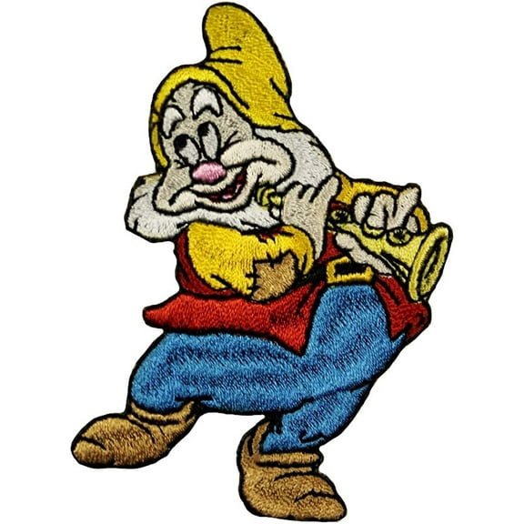 happy dwarf patch disney fan snow white cartoon craft apparel iron-on applique