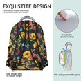 thumbnail image 5 of Black Sunflower Backpack for School,Cute School Bag,Schoolbag with Adjustable Shoulder Straps & Padded Back,15.3"x11"x7.1".﻿, 5 of 6