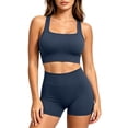 thumbnail image 7 of Miqool Workout Sets for Women 2 Piece Sports Bra Crop Top High Waist Booty Shorts Seamless Yoga Athletic Gym Outfits Lounge Activewear, 7 of 7