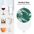 thumbnail image 6 of Lsque Peacock And Flowers Pattern 4" Drink Coasters Set of 4, PVC Leather Absorbent Coasters, Table Coaster Set Decorative Coffee Cup Coasters Housewarming Gift -Round Shape, 6 of 6