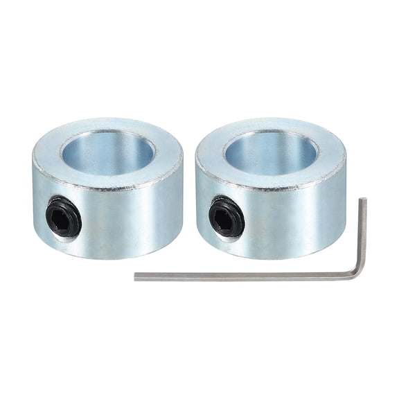 Uxcell Bore 1/4" Shaft Collar 1/2" OD 5/16" Width,Land Gear Stopper Wheel Collar with M4 Set Screw & Wrench, Silver 2Pcs