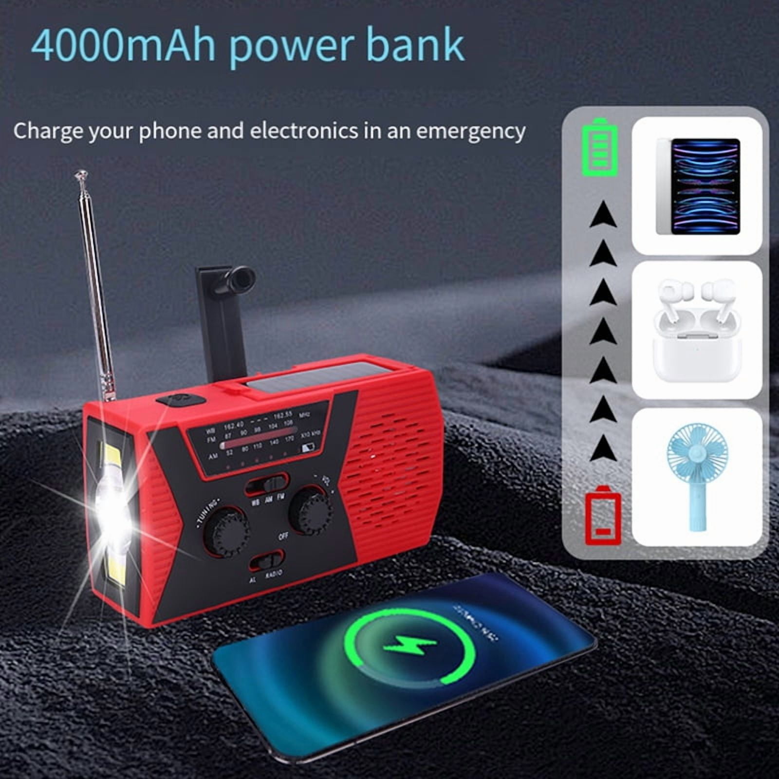 USB Phone Emergency Charger Solar Hand Crank Portable Weather Radio for Outdoor Charger Camping Equipment Tool Green