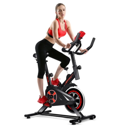 Indoor Cycling Stationary Exercise Bike with Smart Display and Adjustable Saddl 
