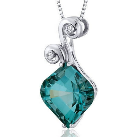 Oravo 7.00 Carat T.G.W. Onion-Cut Green Spinel Rhodium over Sterling Silver Pendant, 18