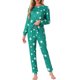 thumbnail image 2 of INSPIRAR CHIC Conjuntos de Pijamas de Manga Larga para Mujeres Sudadera de Punto Impresa con Estrellas 2 Piezas Ropa de Dormir L Verde Estrella, 2 of 5