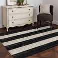 thumbnail image 3 of Black White Striped Area Rugs 2.7'x5', Washable Small Throw Rugs for Kitchen Bedroom, Farmhouse Vintage Shabby Chic Wood Grain Indoor Outdoor Rug Non-Slip Low Pile Carpet Runner Reversible Floor Mats, 3 of 8