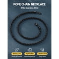 thumbnail image 5 of PROSTEEL Mens Necklace Black Rope Chain for Men Gift 6mm 24 Inch Stainless Steel Twist Chain Necklace Black for Boyfriend Husband Birthday Father Day, 5 of 7