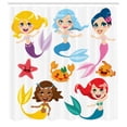 thumbnail image 2 of Ambesonne Colorful Shower Curtain, Mermaids Sea Friends, 69"Wx84"L, Multicolor, 2 of 4