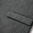 thumbnail image 4 of SWSMCLT Men's Long Trench Coat Single Breasted Notch Lapel Wool Blend Pea Coat Quilted Lined Business Casual Blazer Jacket Dress Overcoat Warm Winter Slim Fit Peacoat Jacket Fall Top Grey 36, 4 of 5