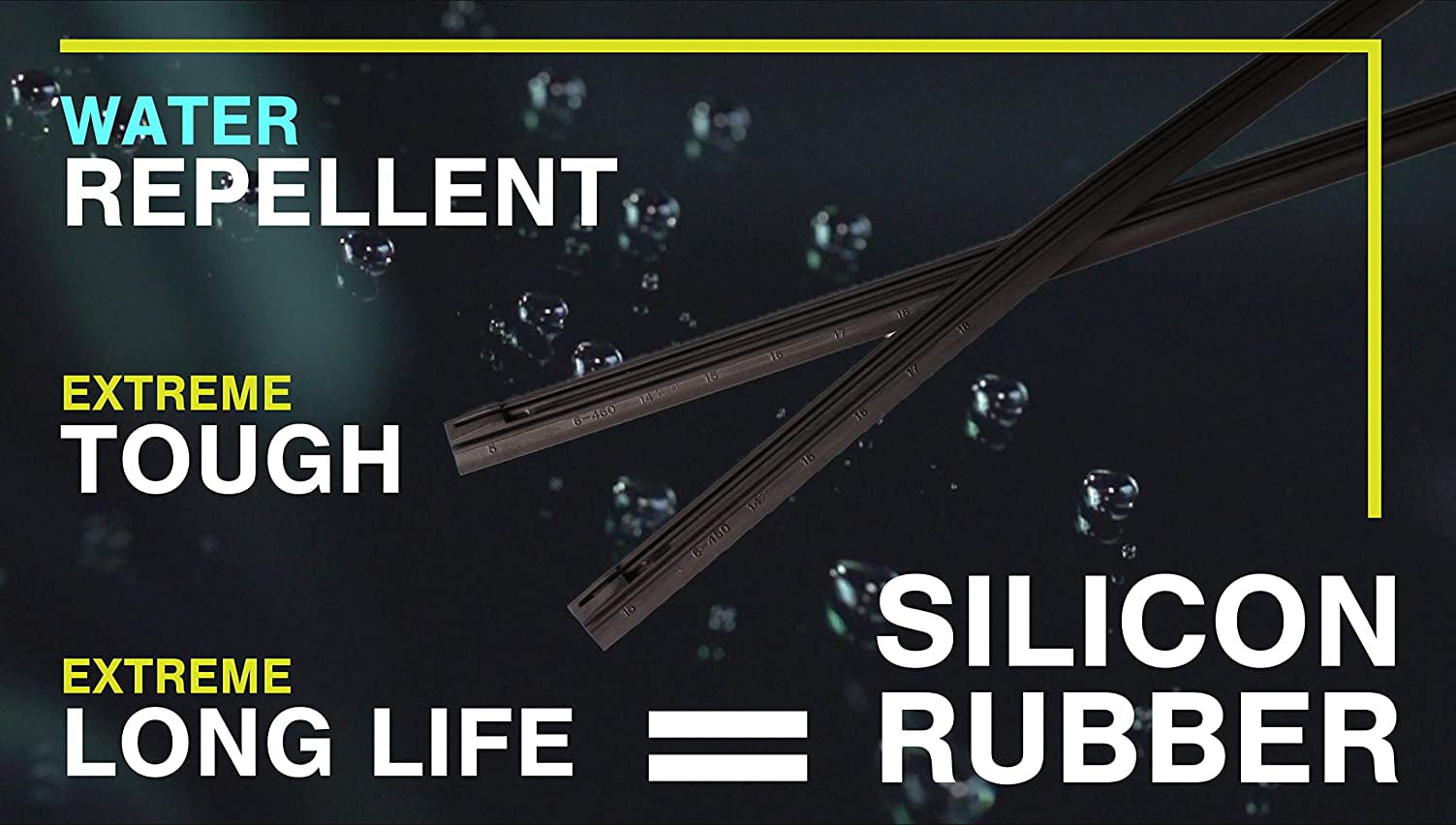 MITA DS Water Repellent Design Silicon Wiper Blade Fit for J-HOOK type 9x3, 9x4 SET OF 2