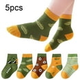 thumbnail image 2 of Esaierr 5 Pairs Kids Baby Boys Girls Cotton Socks for Boys Girls 1-12T Toddler Cozy Crew Socks Fashion Cartoon Socks Non Skid Anti Slip Crew Socks Little Boys Girls Cotton Toddler Student Socks, 2 of 9