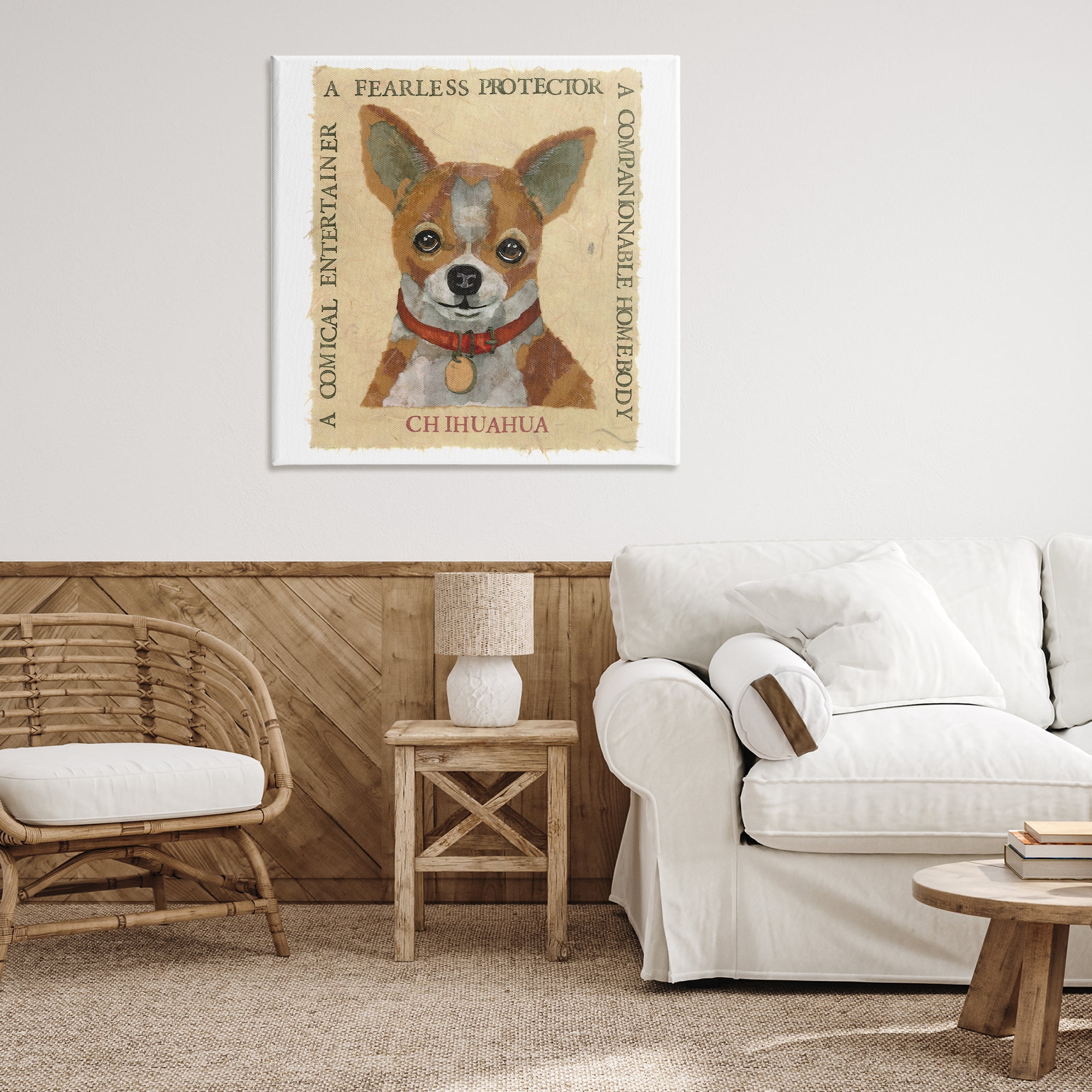 Stupell Industries Fun Chihuahua Pet Phrases Animals Painting Wrapped Canvas Art Print Wall Art, 36 x 36