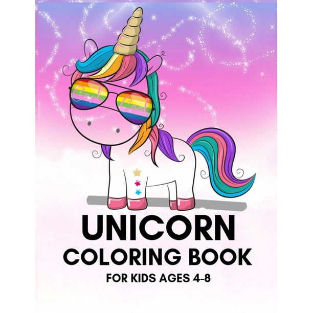 unicorn coloring book for kids ages 48 paperback