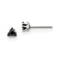 thumbnail image 1 of Stainless Steel Polished 4mm Black Triangle CZ Stud Post Earrings; for Adults and Teens; for Women and Men, 1 of 3