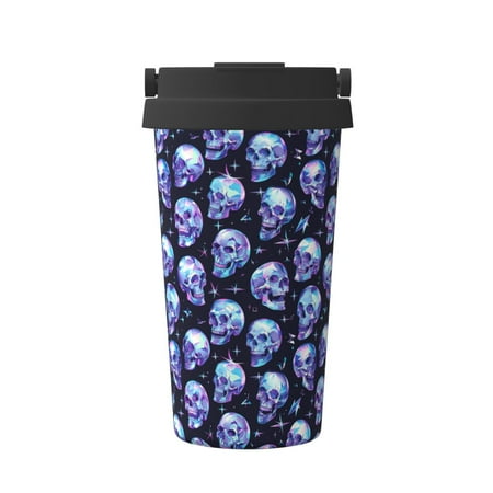 

KLL crystal Skull Pattern Stainless Steel Vacuum Insulated Tumbler - Carry Insulated Coffee Mug - Reusable Insulated Cold Brew Iced Coffee Cup Thermos