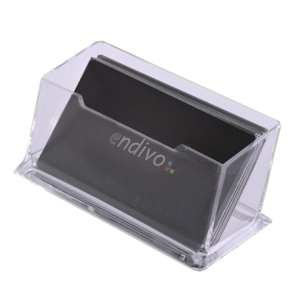 23015 4-Tier Clear Officemate Business Card Holder Rack 
