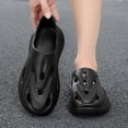 thumbnail image 2 of HEWUQI Foam Shoes Material Mules for Men Hollow out Lightweight Slip on Walking Sneakers Breathable Soft Beach Garden Shoes a-Black Size 6, 2 of 6