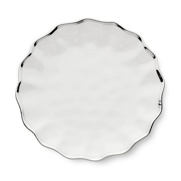 Regency White and Silver Dinner Plate (Set of 4)