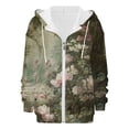 thumbnail image 5 of Bovemsi Sweatshirt for Women Solid Loose Jacket Long Sleeve Irregular Print Zipper Pullover Elegant Tops Blouse Zip Up Hoodie, 5 of 7