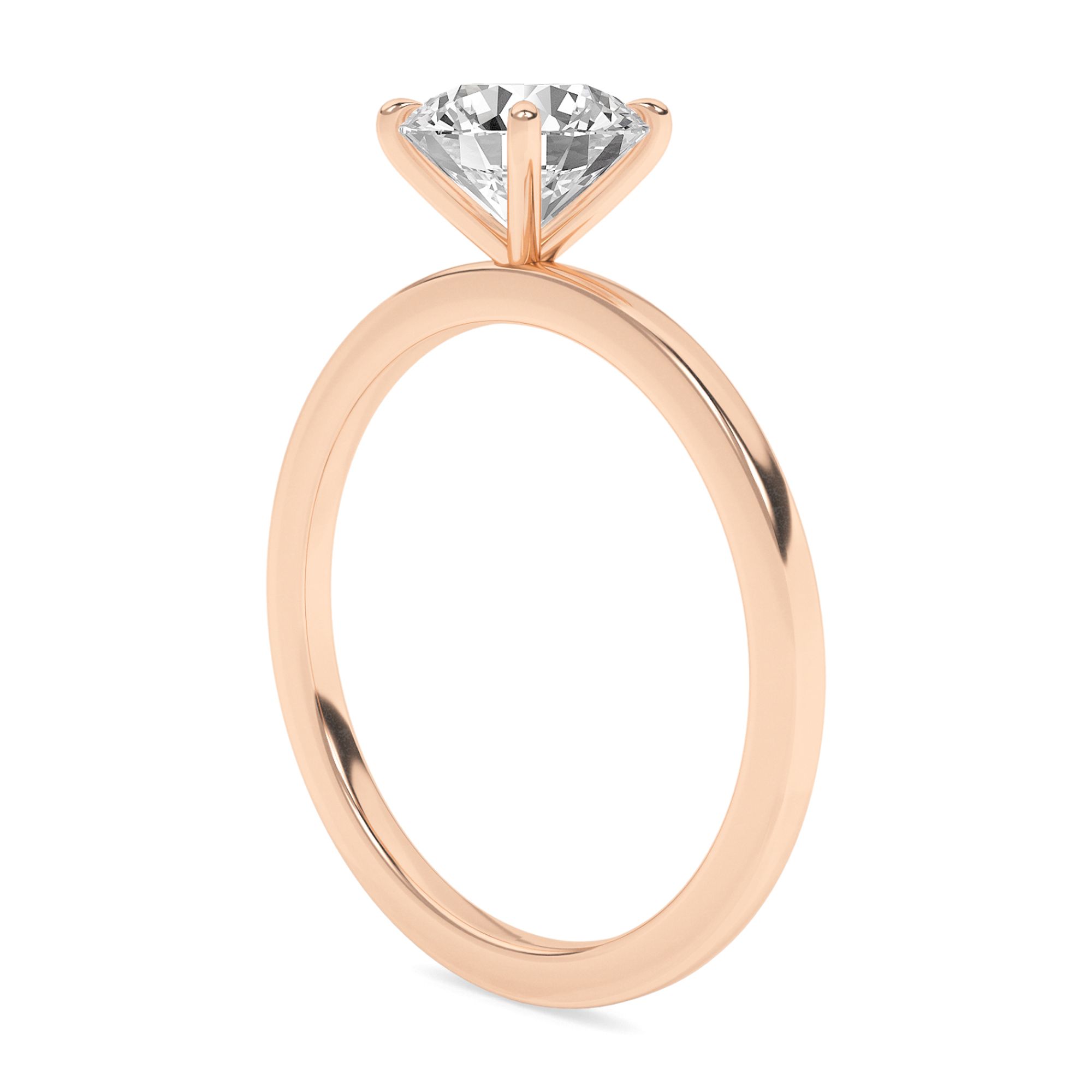 AFFY 4-Prong Solitaire Engagement Rings For Women, 1.00 Carat (ctw) Round Lab Created Moissanite Promise Ring For Her In 10k Solid Rose Gold | VVS1 Quality Ring Size-4.5