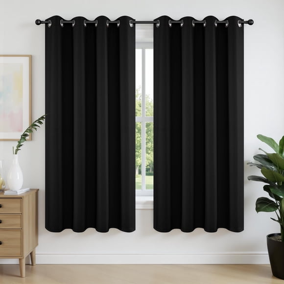 Joydeco Rideaux Occultants Longueur 72 Pouces Ensemble de 2 Panneaux, Rideaux et Draperies Longs Isolés Thermiquement 2 Bourg, Assombrissement de Pièce à Oeillets Dra