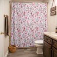 thumbnail image 3 of Pink Wildflowers Shower Curtain - Water Repellent Fabric Shower Curtains Washable, Chic Floral Classic Botanical Decorative Polyester Cloth Bathroom Curtains Modern Bath Decor 72"x72", 3 of 8