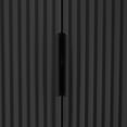 thumbnail image 5 of Sideboard Storage Cabinet with Metal Handles and Adjustable Shelves, Buffet Cabinet, Credenza Storage Cabinet for Kitchen, Wooden Vertical Striped Cabinet for Bedroom/Entryway (Black), 5 of 9